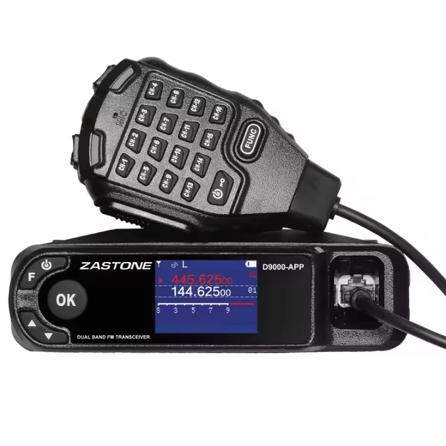 Resistant Wireless Microphone APP ZASTONE D9000APP Car Walkie Talkie 50W Mobile Radio Dual Band Radio FM_CB IPX-2 Water Gold