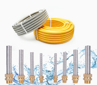 Raccords de tuyaux de plomberie ondulés en acier inoxydable, raccords en laiton, connecteur de tuyaux d'eau flexibles, raccords en laiton, 304mm