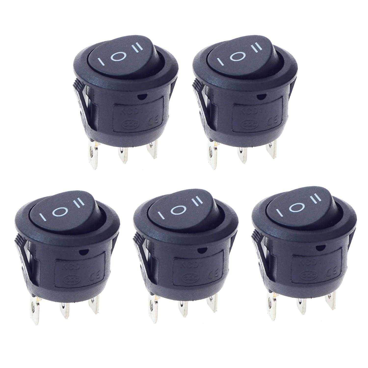 3웨이 로커 스위치 ON-Off-On, 20MM 구멍, 125V 제어 가능