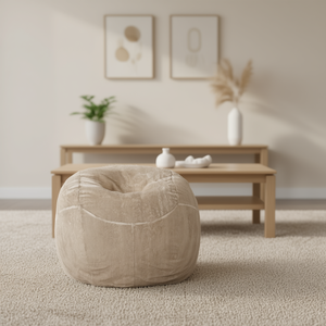 Canapé pouf Vida de 5 pieds en fausse fourrure arrondie, une place, mobilier contemporain pour salon - Product Image 2