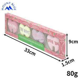 Biscuits glacés en forme de coeur avec messages "<span class=keywords><strong>Love</strong></span> You", "Hug You", biscuits sucrés de 80g pour biscuits de la Saint-Valentin - Product Image 3