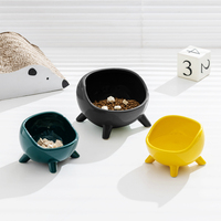 Bol en céramique surélevé Shamitao à quatre pieds pour chat, protection du cou, anti-déversement, respectueux des moustiquaires, pour chaton et petit chiot