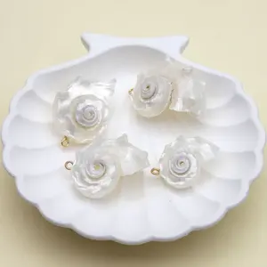 36*27mm kerang alami putih liontin Keong ukuran besar bentuk hewan perhiasan gaya klasik untuk DIY kalung aksesoris anting-anting - Product Image 4