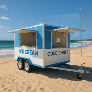 Casse-croûte BBQ Camion de nourriture Chariot à café mobile <span class=keywords><strong>Remorque</strong></span> de restauration rapide Camion Kiosque de rue Restaurant en plein air Chariot de nourriture mobile - Product Image 1