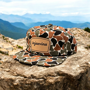 Casquette Snapback Camouflage Personnalisée avec Patch en Cuir, Casquette de Baseball Vintage 5 Panneaux en Coton Camouflage Canard avec Cordon pour Chasse et Camping en Plein Air - Product Image 6