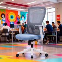 Chaise de bureau pivotante moderne en maille, rotation à 360°, hauteur réglable, dossier mi-haut, soutien lombaire ergonomique, pour bureau à domicile