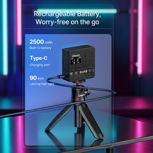 ไฟวิดีโอ LED สี RGB รุ่น Top Color mini <span class=keywords><strong>Ulanzi</strong></span> VL49 PRO ให้แสงสีเต็มรูปแบบ 2500K ถึง 9000K สำหรับกล้องถ่ายภาพ พร้อมแผ่นกระจายแสงแบบรังผึ้ง - Product Image 5