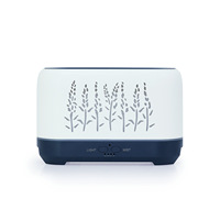 Diffuseur d'arômes de table en PVC de 200 ml avec découpe en forme de branche et effet LED flamme de feu