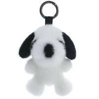 Porte-clés en peluche en forme de chien en fausse fourrure PomPom en 10 couleurs Design tendance pour la suspension de voiture et la décoration intérieure