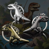 Porte-clés en alliage de zinc 3D créatif, motif ours et dinosaure, breloque de sac à dos, emballé individuellement, petit cadeau
