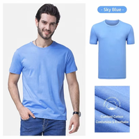 T-shirt uni en coton 100% tricoté 170 g/m², coupe classique unisexe, pour impression de logo personnalisé, respirant, écologique, vente en gros pour hommes