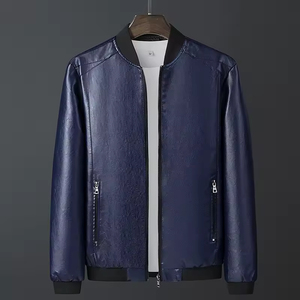 Veste en Cuir Décontractée Homme Personnalisée en Usine, Confortable, <span class=keywords><strong>Bon</strong></span> <span class=keywords><strong>Prix</strong></span>, Coupe-Vent, Col Montant - Product Image 2