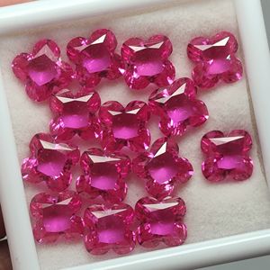 Rubis roses de laboratoire cultivés, rubis Czochralski, pierre en forme de fleur à quatre feuilles - Product Image 3