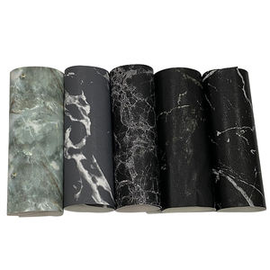 Rollo de tela de piel sintética PU de Color impreso de mármol negro de grano de mármol blanco para hacer cubierta <span class=keywords><strong>protectora</strong></span> de almohadilla - Product Image 5