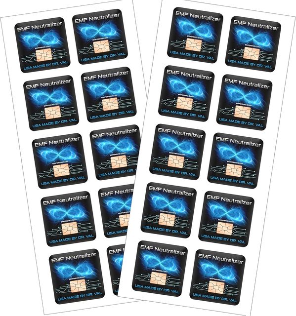EMF Protection Neutralizers-Slim Design Anti Radiation Metal Stickers for Cell Phones Developed Dr.Valerie Nelson Packaging
