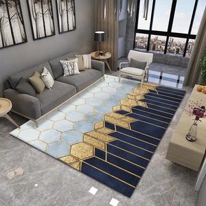3D Impreso Hexágono Enrejado Diseño Panal Oficina Área <span class=keywords><strong>Alfombra</strong></span> rombo Luz de neón <span class=keywords><strong>Alfombra</strong></span> geométrica de lujo - Product Image 3
