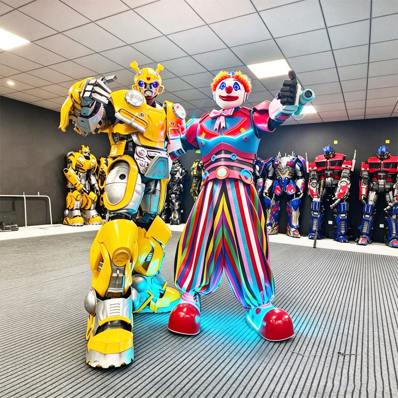 Adult Wearable Robot and Clown Costume Set Bright LED Lights Unisex ...