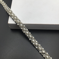 Ruban en organza tressé avec perles 3D et fil métallique, idéal pour la confection de vêtements de mariée, la décoration intérieure et les cadeaux (vente en gros)