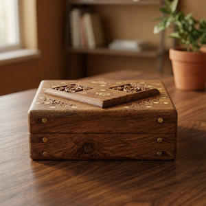 PERFECT COLLECTION <b>Small</b> Wooden Cremation Urn for Dog and Cat Ashes Traditional Tabletop <b>Vase</b> 1-2L Capacity - Product Image 1