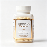 Étiquettes de bouteilles de capsules Haoxuan, encre métallique, impression UV, autocollants imperméables pour l'emballage des compléments alimentaires