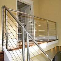 Tuyau en acier inoxydable 50mm Garde-corps de couloir en acier inoxydable Garde-corps de câble pour escalier