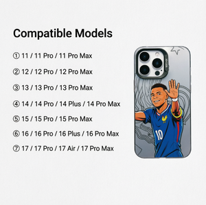 <span class=keywords><strong>Coque</strong></span> antichoc en TPU mat avec cadre de protection d'objectif, motif dessin animé joueur de football français 10 maillot bleu, pour <span class=keywords><strong>iPhone</strong></span> 17 16 15 14 <span class=keywords><strong>13</strong></span> Pro Max - Product Image 3