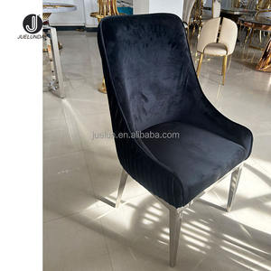 Modern Luxury Dining Room Sets 6 <strong>Chairs</strong> Customized Button Tufted Velvet Lion <strong>Knocker</strong> <strong>Back</strong> Stainless Steel Legs Home Furniture - Product Image 5