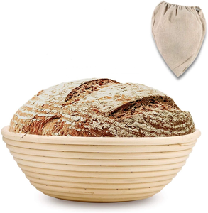 Cestino di prova del pane del Rattan del panno della fodera di lino degli strumenti rotondi ecologici all'ingrosso a 9 pollici - Product Image 2