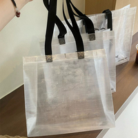 Sac de courses personnalisé en PP tissé moyen avec poignée, motif imprimé, écologique et recyclable