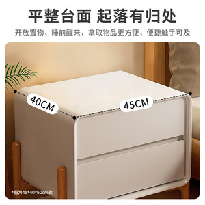 Table de chevet minimaliste en bois massif avec 2 tiroirs, meuble de rangement pour chambre à coucher - Product Image 4