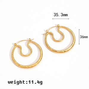 Geometric Stainless Steel <b>Stud</b> Earrings 18k Gold Plated <b>Titanium</b> Steel Fashion Jewelry For Women - Product Image 5