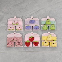 Ensemble bandeau, bracelet et accessoires pour cheveux en peluche douce motif fruit de dessin animé mignon, pour spa, soins de la peau et maquillage, vente en gros
