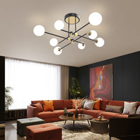 Lampe suspendue LED en fer de style nordique contemporain post-moderne de luxe, type « Magic Bean », pour chambre principale et salon, lumière chaude