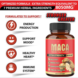 Cápsulas de Extracto de Raíz de Maca de Alta Potencia 4500mg, Suplemento Herbal, Apoyo Energético para Hombres y Mujeres Adultos - Product Image 3