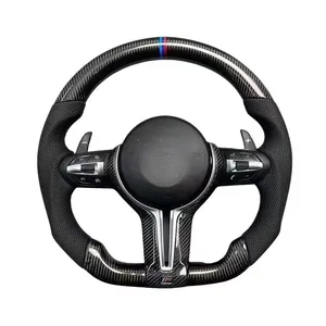 Funda para volante compatible con M3 M4 serie 3, fibra de carbono y cuero cosida a mano, marca OEM, 1 año de garantía - Product Image 1