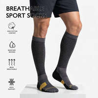Chaussettes de compression graduée montantes sur mesure 15-20 mmHg respirantes pour la course, les voyages, les soins infirmiers, le travail et le cyclisme, unisexe