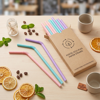 SOTON Pailles à boire en papier biodégradables et compostables écologiques 6x197mm pour smoothies, milkshakes, boissons de bar et fêtes