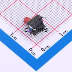 TS-1033-A7B3-D2-R Tactile Switch Through hole-4P,6x6mm Switch Single Pole Single Throw Round Button 2.5N Through Hole - Product Image 2