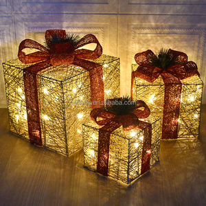 Ornamen Pohon Natal Klasik dari Besi Tempa Buatan Tangan, Figur Pajangan Bercahaya Bertenaga Baterai, Dekorasi Jendela Natal yang Meriah - Product Image 2