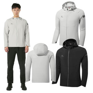 Jaket kustom tahan air dengan hoodie, jaket kustom ritsleting penuh, baju latihan olahraga bulu domba - Product Image 1