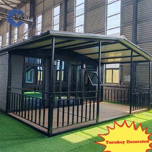 Maison préfabriquée en conteneur détachable décorée clé en main avec un design de toit en forme de château, petite maison, maisons modulaires, appartement pour grand-mère - Product Image 1