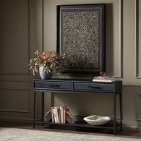 Table console de luxe en bois massif au design polyvalent et minimaliste, finition artisanale durable pour salon et foyer