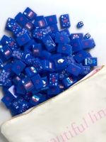Tuiles de Mahjong Américaines Bleues Patriotiques Modernes de Luxe pour le Poker et le Divertissement par a Line