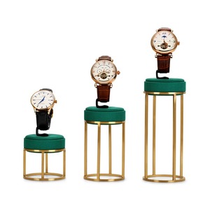 Support de montre de luxe personnalisé, présentoir de montre haut de gamme, accessoires de présentation en microfibre, vert - Product Image 3