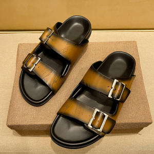 Nouvelles tongs d'été pour hommes en cuir de vachette, antidérapantes, de haute qualité, avec motif tatoué - Product Image 6