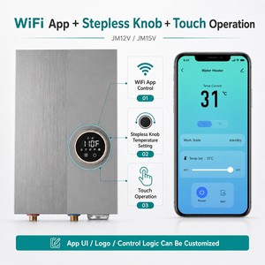<span class=keywords><strong>Calentador</strong></span> <span class=keywords><strong>de</strong></span> Agua Eléctrico Instantáneo WiFi, <span class=keywords><strong>Calentador</strong></span> <span class=keywords><strong>de</strong></span> Agua sin Tanque para Montar en la Pared, para Apartamentos, Baños, Hoteles y Lavabos - Product Image 3