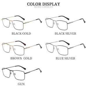 Monturas de gafas Premium para hombres Bluelight Classic Deep Grey Stainless Square Spring Bisagra 2025 Optical - Product Image 6