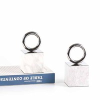 Porte-livres en argent avec design Art Déco, en acier inoxydable et marbre, pour les anniversaires