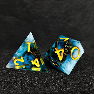 Ensemble <span class=keywords><strong>de</strong></span> dés polyédriques bleus HS DICE Ocean Octopus Tentacle en résine avec des bords tranchants pour les jeux <span class=keywords><strong>de</strong></span> rôle Dungeons and <span class=keywords><strong>Dragons</strong></span> - Product Image 3