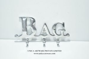 Modern Aluminum <b>Wall</b> <b>Hook</b> Rack with 3 <b>Hooks</b> for Bags <b>Keys</b> Coats-Eco-Friendly Durable Home Decor by Unica Artware - Product Image 3